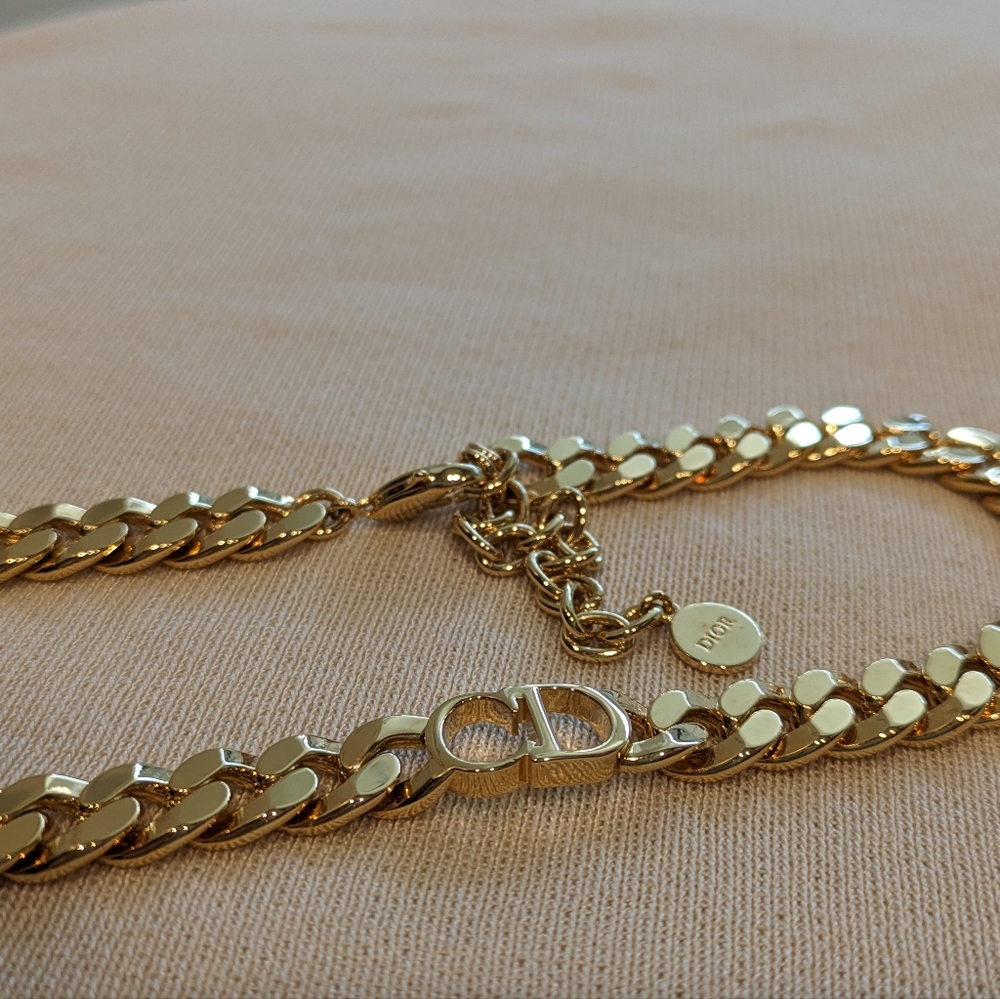 CHRISTIAN DIORMetal Danseuse Etoile Chain Choker Necklace Gold